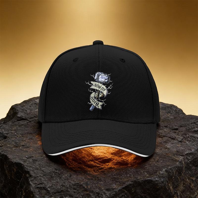 Thor's Hammer Electric Lightning Pattern Hat, Unisex Printed Baseball Cap Sandwich Brim Snapback Sports Cap, Suitable for Daily
