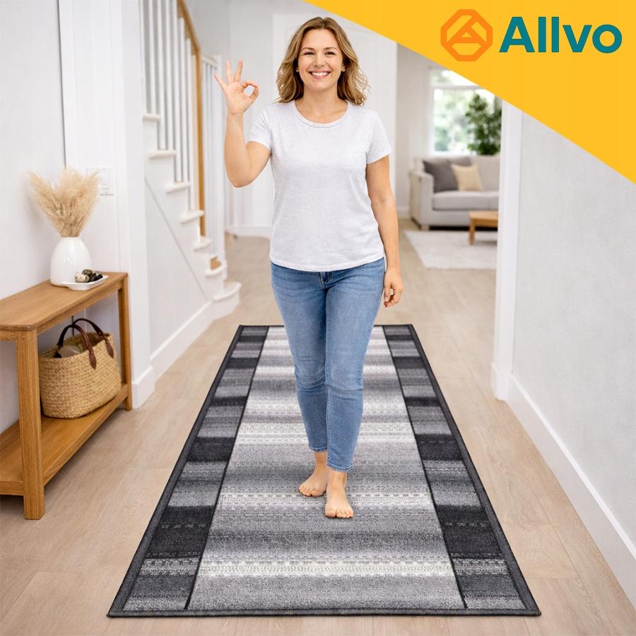 [5] IMPERIA GRAU 100x180cm Rutschfester Teppich D7520