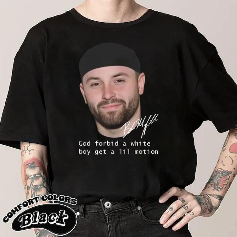 Baker Mayfield Funny Quote With Signature Vintage Shirt L