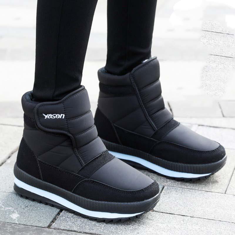 Мужские и женские зимние меховые утепленные водонепроницаемые уютные теплые непродуваемые легкие походные водонепроницаемые противоскользящие высокие ботинки до середины икры для снега 36 3479₽