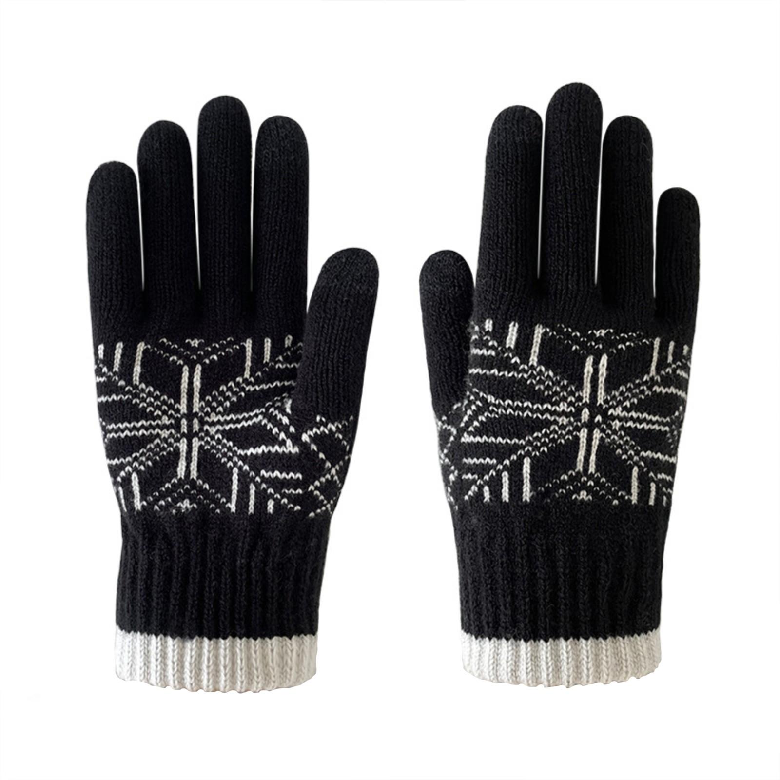 

Зимние перчатки для защиты от холода, вязаные и теплые перчатки из бархата One Size чёрный