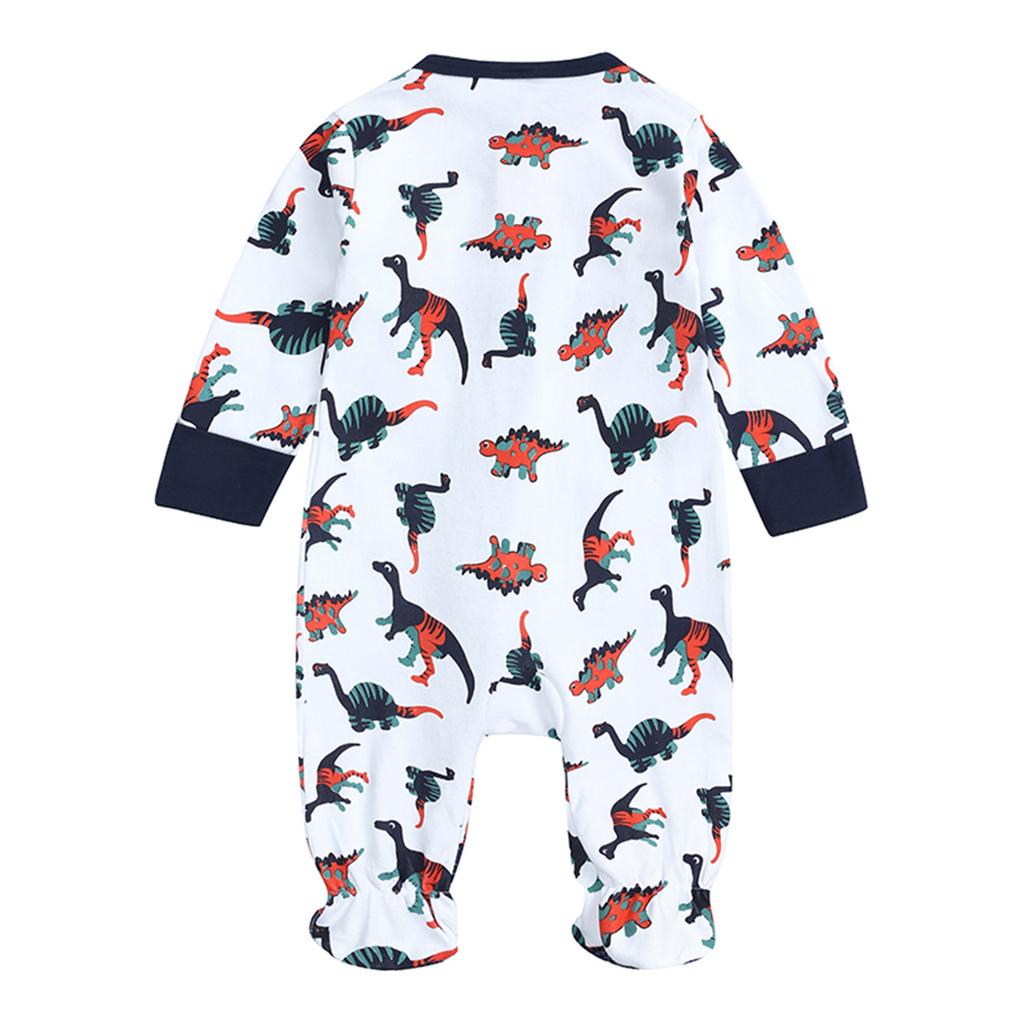 Newborn Baby Boys Girls Cartoon Romper Zip Front Non-Slip Footed Sleeper Pajamas