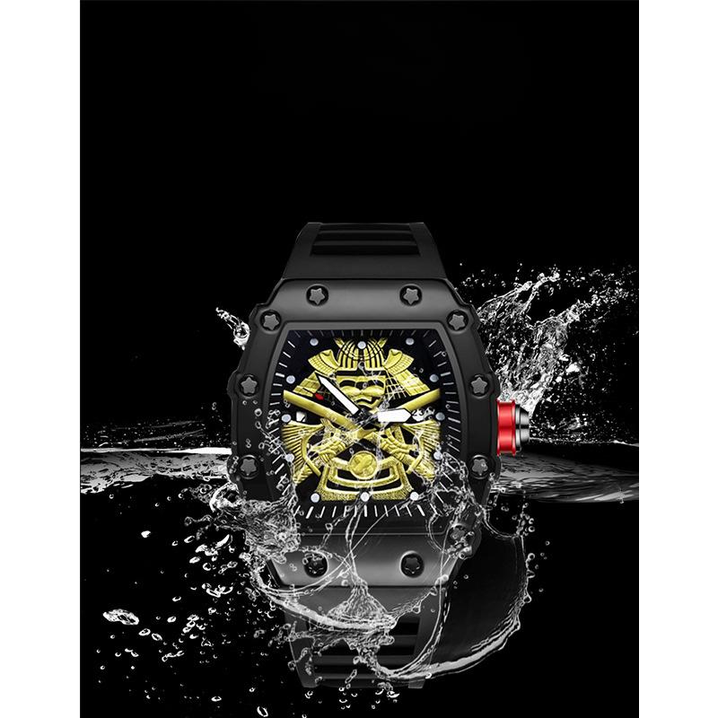 Watch Stylish Stylish Sports Quartz Watch Large Dial Men'S Watch Luminous Waterproof Samurai Men'S WatchFashion Jewelry