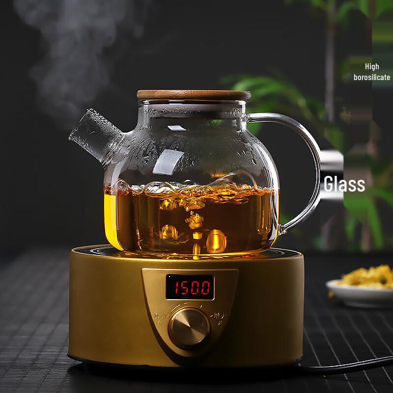 Shangqi 1800ml Glass Pitcher with Bamboo Lid (Set of 2)