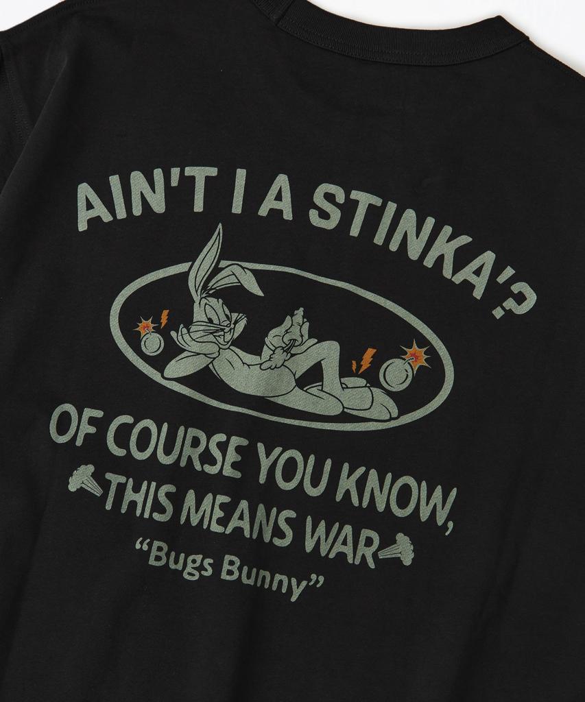 OUTSTANDING [Looney Tunes] Half Sleeve Tee(Bugs Bunny)_Black