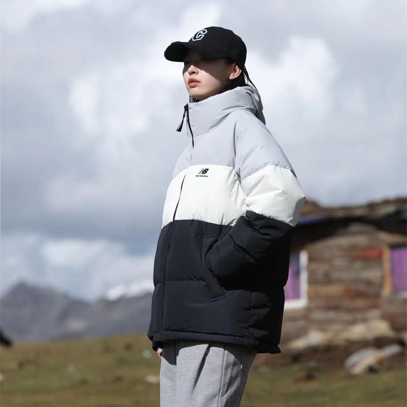 New Balance Down Jackets Unisex Light Gray Stand Collar Moderate Other 5PC44283-GR