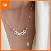 S925 Sterling Silver Necklaces For Women Simple Circle Tassel Fashion Minimalist Starfish Shape Necklaces Birthday Gift