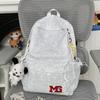 Schoolbag American Retro Letter Embroidered Backpack Junior High School Versatile Large Capacity Lightweight Travel Computer Bag