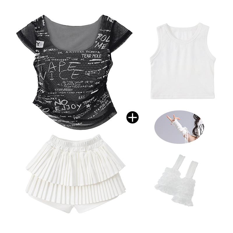 Children's Jazz Dance Costume Girls Sweet Cool Children's Catwalk JAZZ Women's Troupe Vest Girls Street Dance Costume Summer