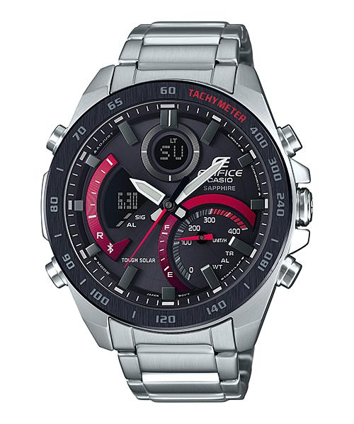 Casio Men s Stainless Steel 100M Water Resistant Quartz Watch ECB-900YDB-1A чёрный