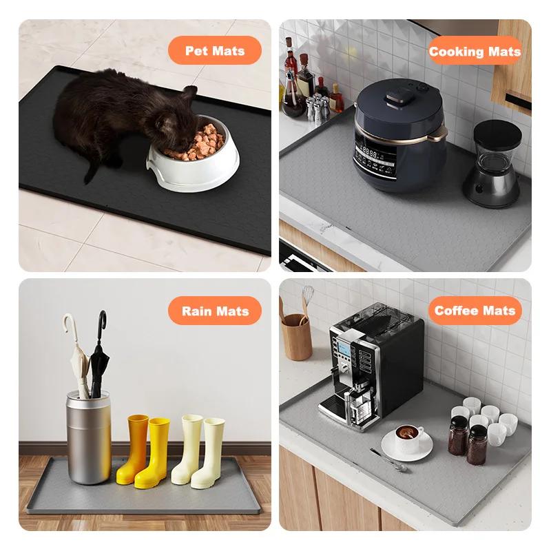 Under Sink Waterproof Silicone Mat Flexible Silicone Cabinet Liner 34x22‘’ Kitchen and Bathroom Sink Mats Protectors Storage