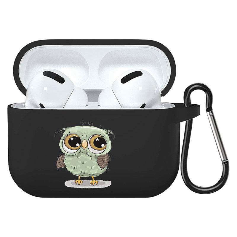 קריקטורה חמוד חיות מחמד כלב חתול בעל חיים ינשוף צמח פרחי אפל עבור אפל AirPods 2 3 כיסויי אוזניות חסינות זעזועים שחורות AirPods Pro Funds Cover