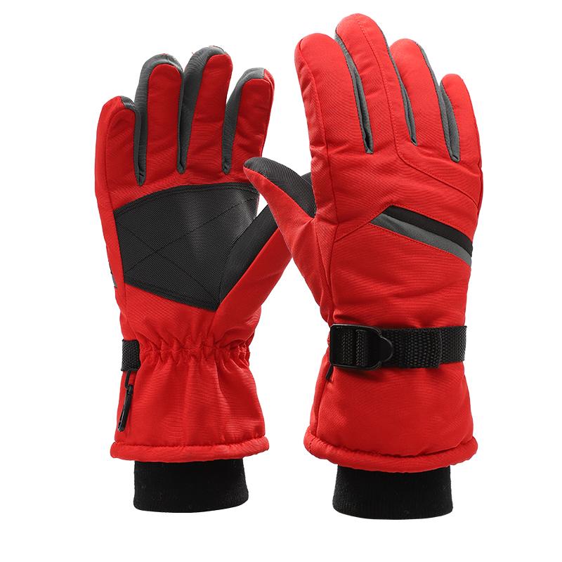 Custom logo Winter Warm Waterproof Windproof Snowboarding Ski Snow Gloves M красный