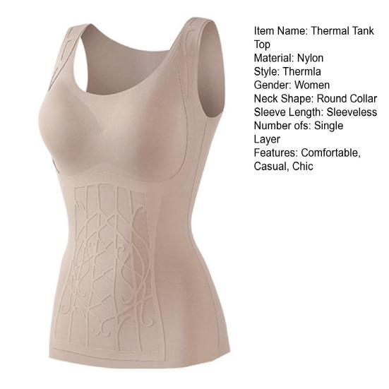 Women Sleeveless Thermal Tank Top Fleece Lined Warm Undershirts Padded Camisole Base Layer for Cold