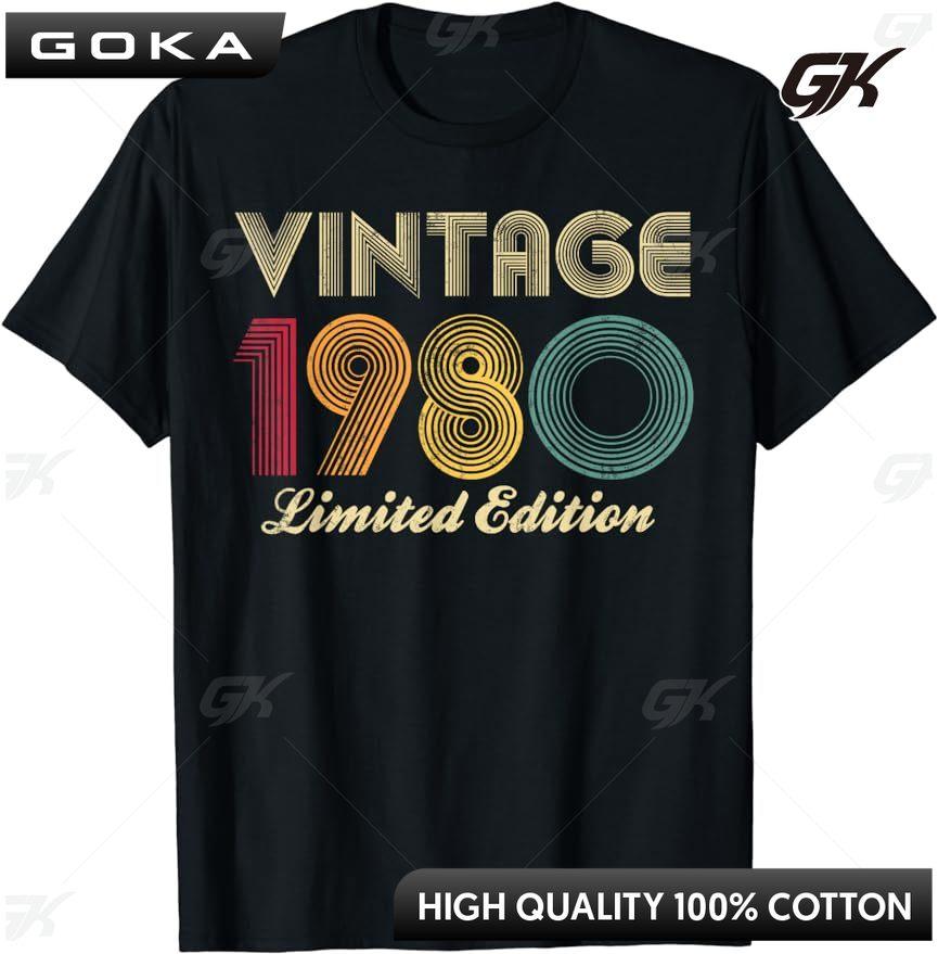 Men Vintage The Best Birthday Gifts Old 46th Birthday T Shirt Summer 46 Year Classic 1980 Limited Edition TShirt Unisex Clothes