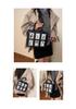 Fashionable Women's Tote Bag with Unique Cat Elf Illustrations and Adjustable Strap