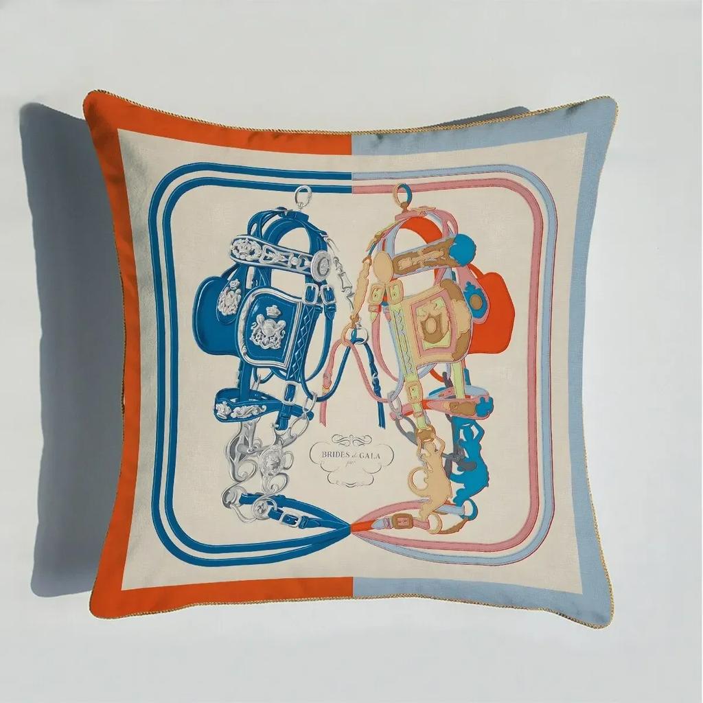 40/45/50/60cm Throw Pillow Polyester Cushion Cover Print Palace Rose Horse Pattern Sofa Couch Pillows for Home Decor Pillowcase