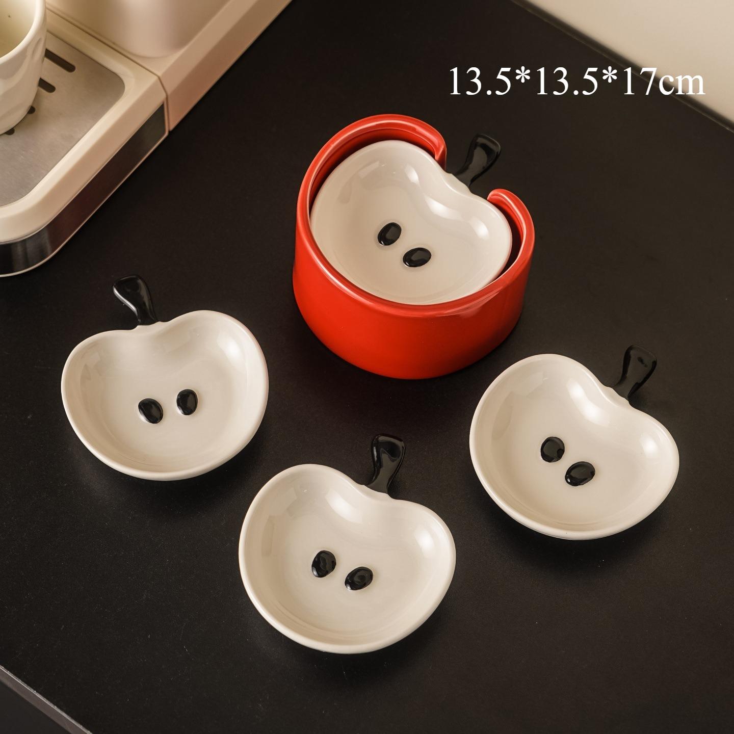 

Luxury Ceramic Plate Set Ink Painting Design Multi Purpose Small Dish Home Fruit Tray