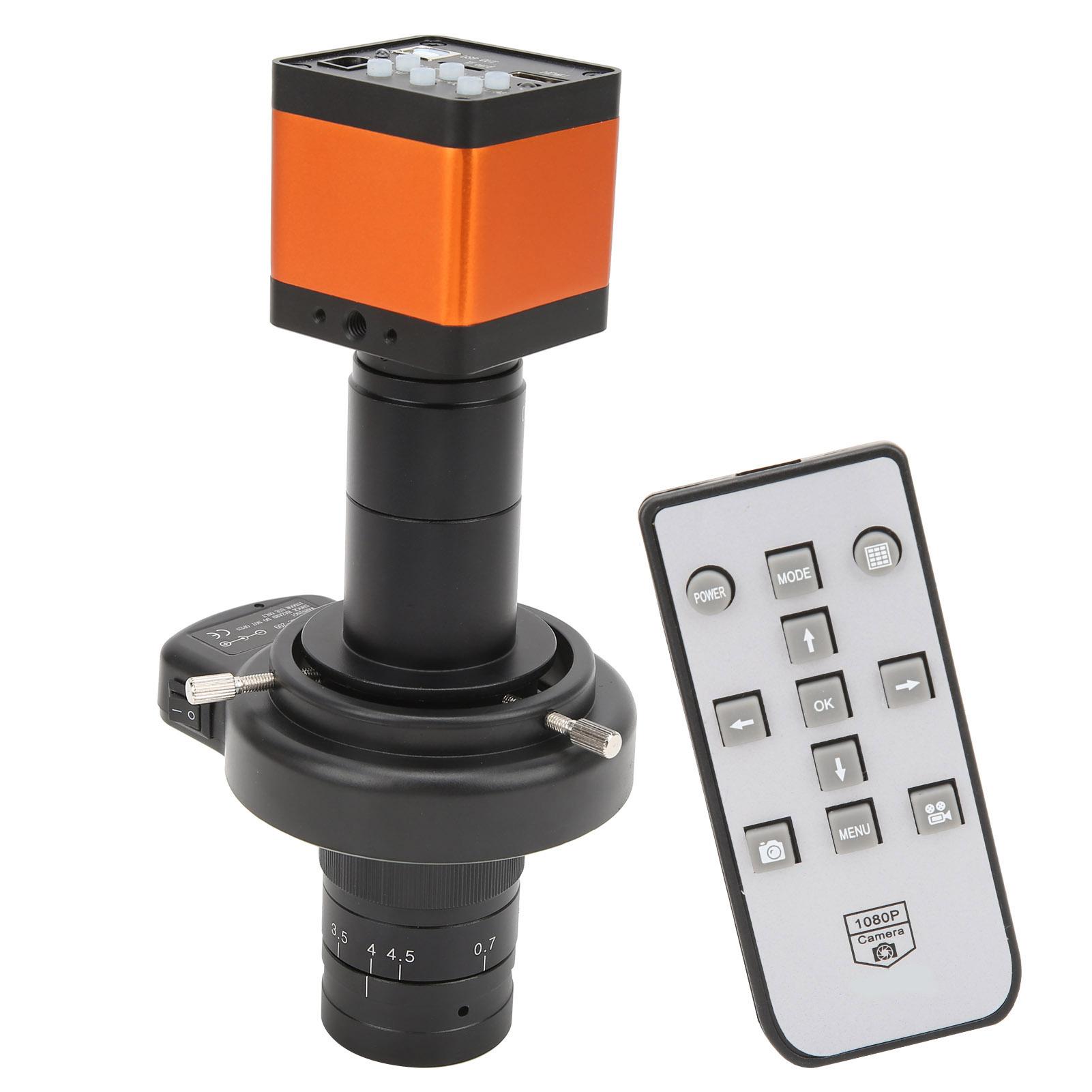 

2K 37MP UHD USB Microscope Camera 180X CMount Lens 144LED Ring Light Remote Control Set 5060hz