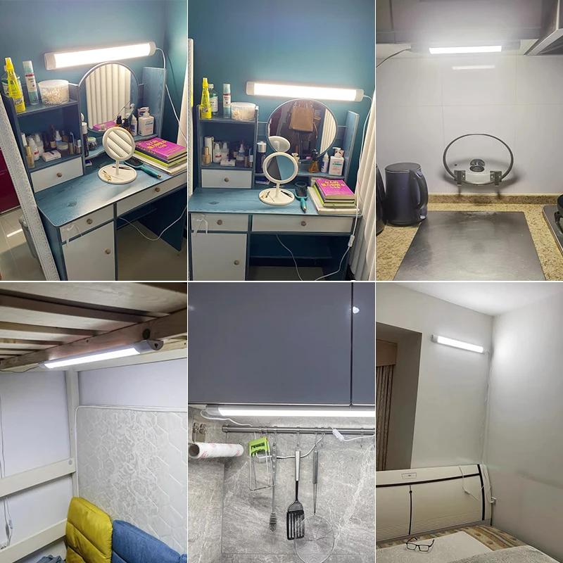 30cm Led Tube Light Bar With 1.8m Switch Wire Under Cabinet Lights for Living Room Bedroom Closet Kitchen Wall Lamp Led Tube
