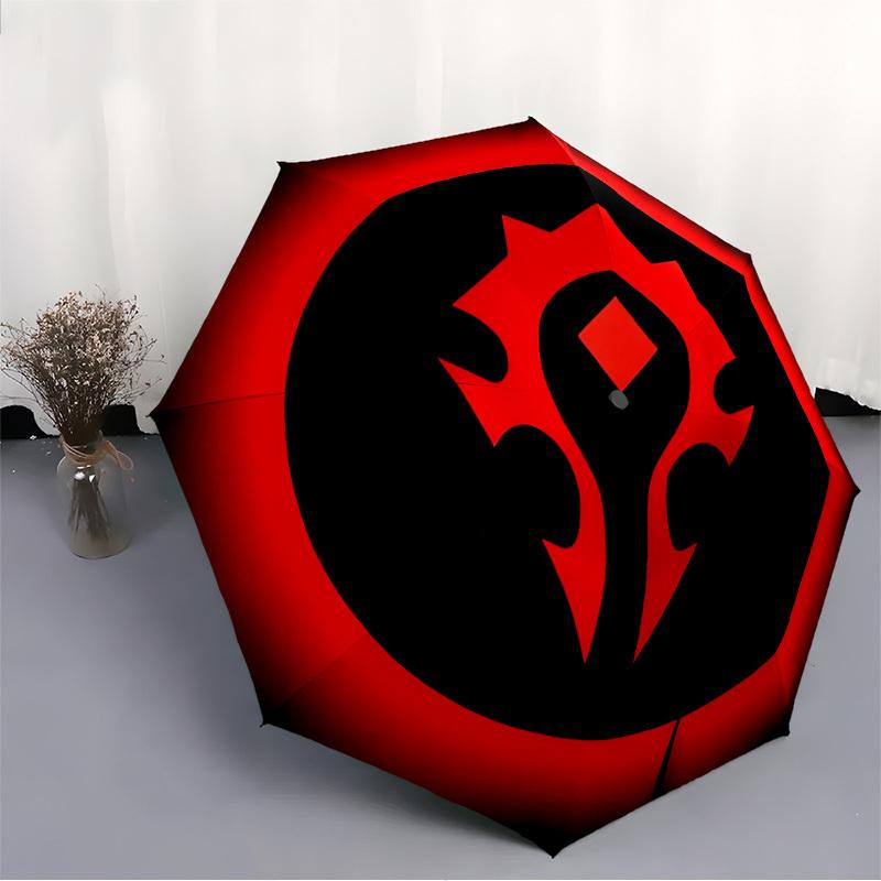 1pc World of Warcraft Automatic Open/Close Folding Umbrella, Windproof 8 Rib Construction, Lightweight Travel Umbrella for Women/Men,a0902077