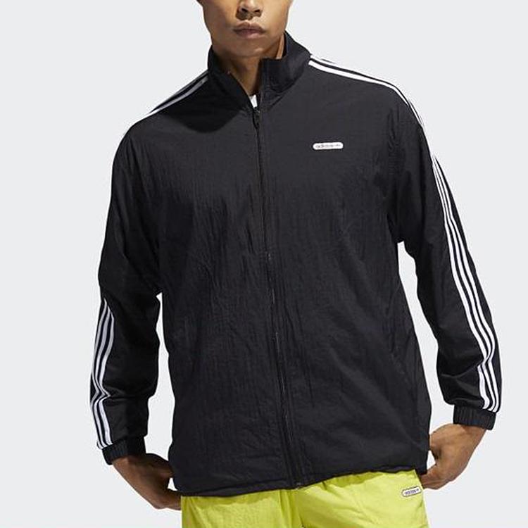 Adidas Originals Reversible Casual Sports Zip-Up Jacket With Stand Collar Men Jackets Black GN3816