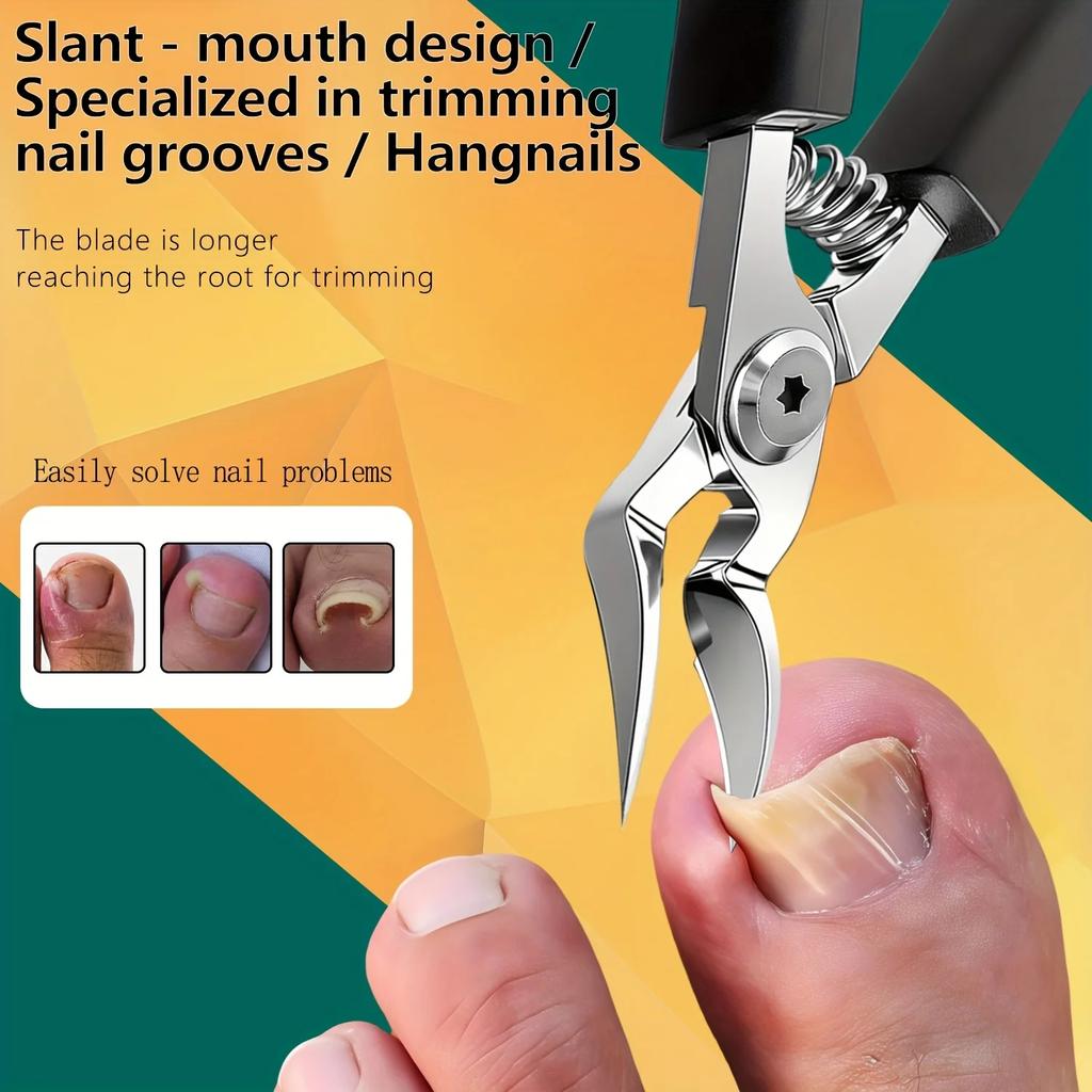Professional Heavy-Duty Steel Toenail Clipper with Serrated Blade For Thick Ingrown Nails Durable Trimmer for Men Women