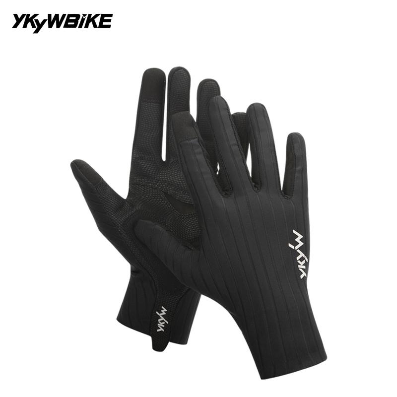 YKYWBIKE Cycling Gloves Full Finger Aerodynamic Road Bike Gloves Shock Absorbing Touch Screen Reflective Bicycle Gloves