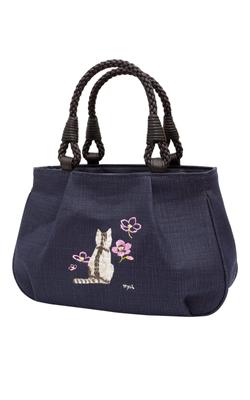 Tote Made In Persimmon Shibu Cat Japanese Aori Birthday [crearekiki] Women's Bag, Small, Lightweight, Japan, Indigo, Dyed, Pattern, Embroidered,