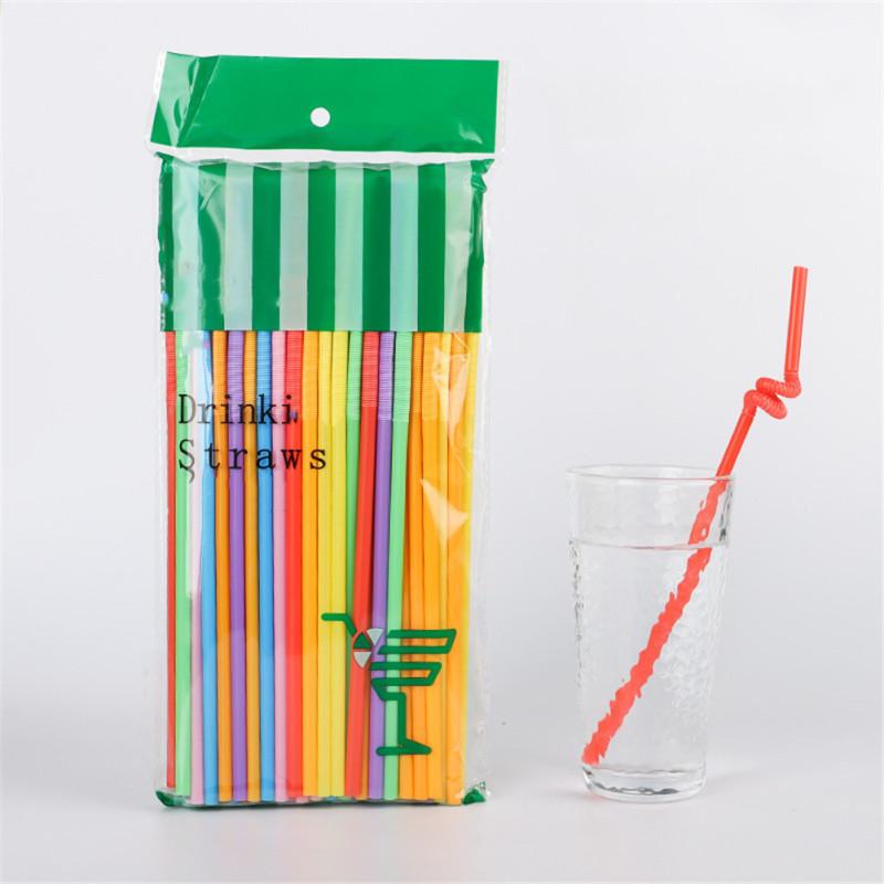 

100 шт./набір Гнучкі Вигинні Одноразові Пластикові Соломинки Для Бару Вечірки Color mix