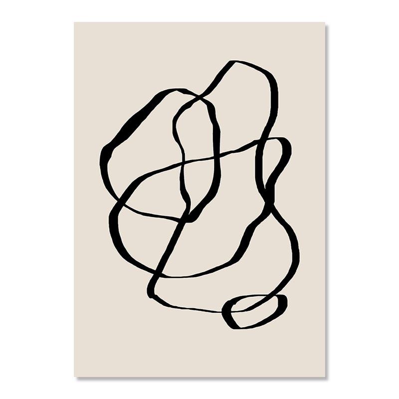 

Абстрактные постеры с геометрическими линиями в стиле бохо, черный, бежевый, богемный, настенный художественный холст, картина, печать, изображение для гостиной, украшение дома 21x30cm No Frame