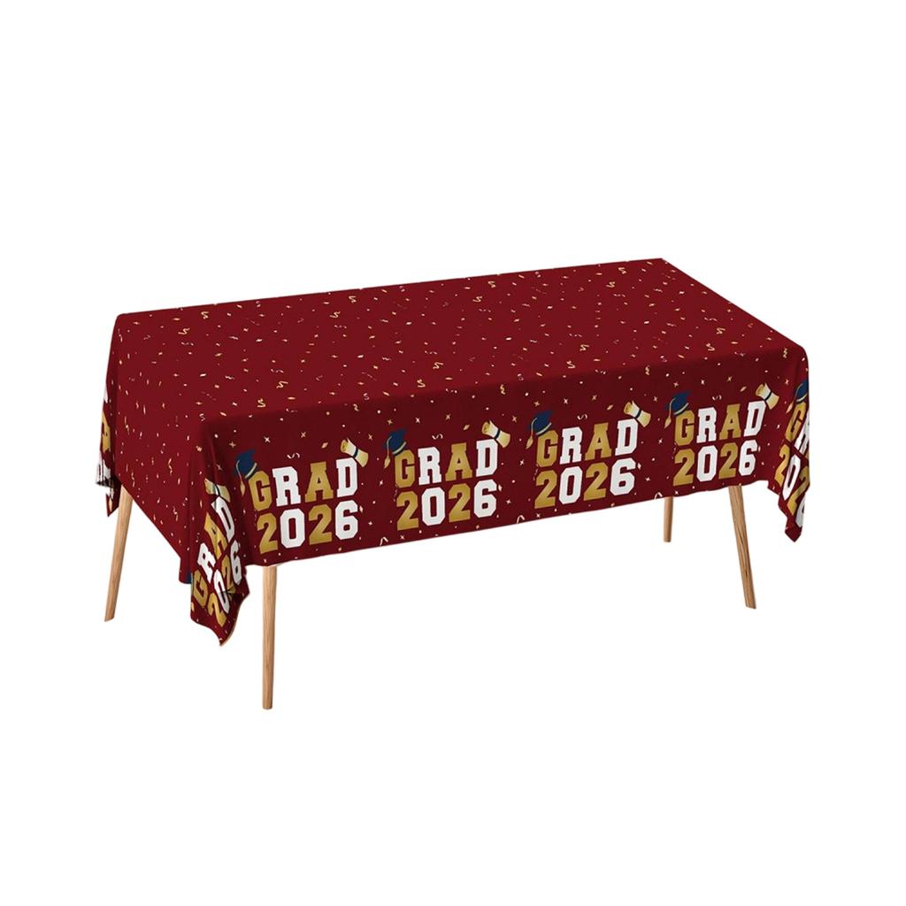 Graduation Party Tablecloth 152x218cm Plastic Table Cover for Graduation Celebration Decoration Durable and Waterproof Design