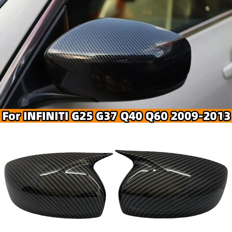 For INFINITI G25 G37 Q40 Q60 2009-2013 Car Side Rearview Mirror Cover Wing Cap Exterior Door Rear View mirror cover Accessories