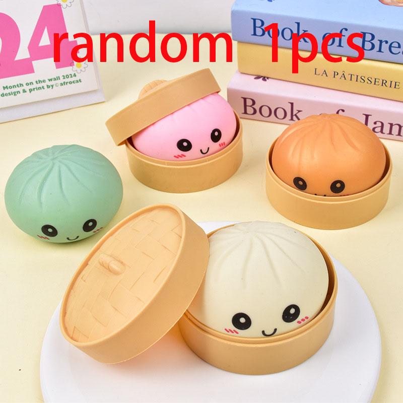Fun Colorful Dumpling Steamed Bun Stress Balls Reusable Rebound Decompression Toys Unique Office Stress Relief Decoration Gifts
