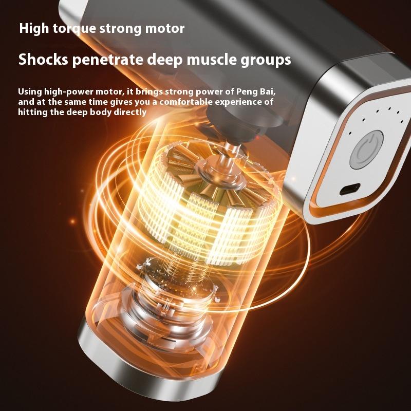 Portable Mini Fascia Gun with 5 Massage Head Professional-grade Vibration Fat Burning Neck Back Fascia Muscle Shaking Massager