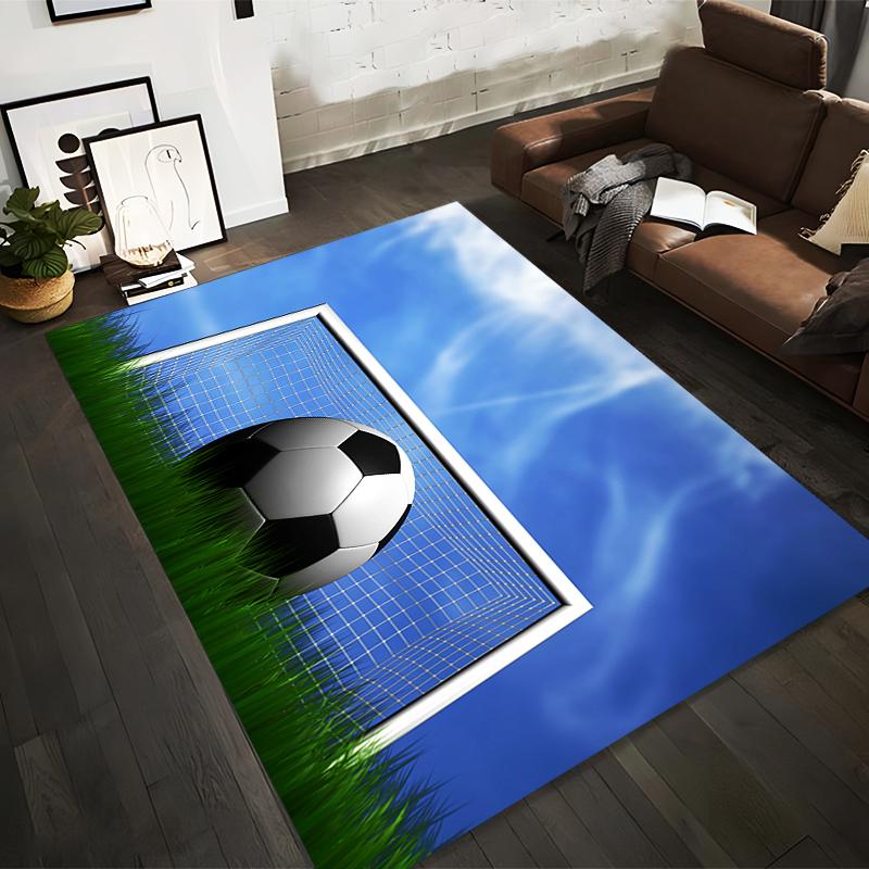 

Classic Soccer Theme Rug for Sports Lovers with Blue Sky Suitable for use as an anti-slip game mat for living room and bedroom sofas 40x60cm( 15x23in )