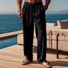 Pánské kalhoty se stahovací šňůrkou, nastavitelný pas, široké nohavice, volné kalhoty s bočními kapsami