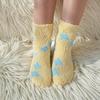 Comfortable Daily Wear Socks Coral Fleece for Women, Soft Thermal Crew with Non-Binding Thickened Fluffy Winter House Top, Fuzzy Sleep Cute