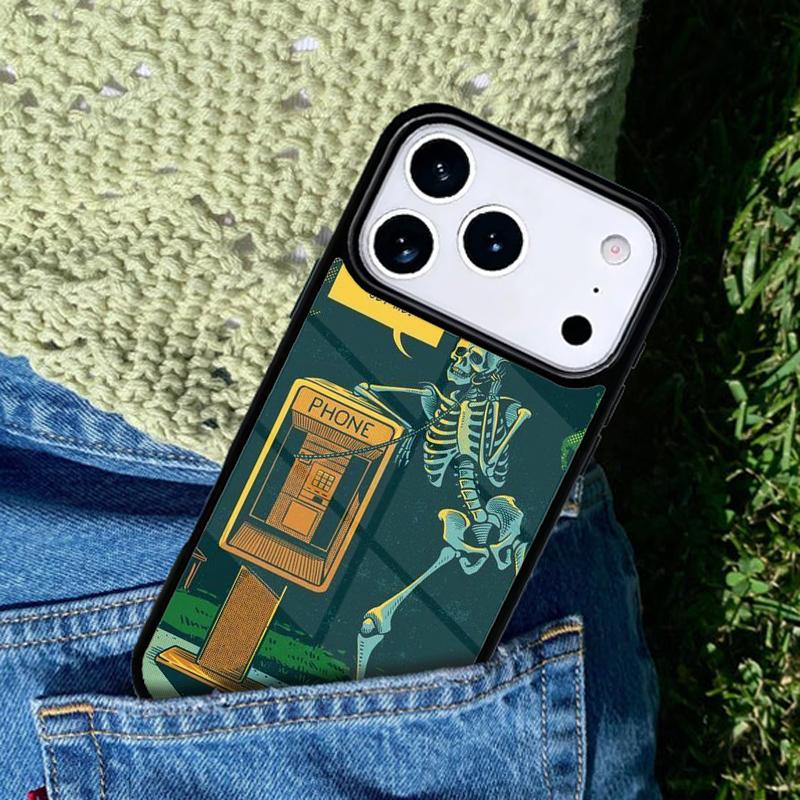 Skeleton Skull Art Phone Case For iPhone 17 AIR 16 Pro Max 15 14 Pro 11 12 13 Shockproof Silicone Cover