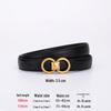 Women's Retro Slim Genuine Leather Belt, Versatile and Fashionable, for Dresses and Jeans, with Pin Buckle Decor.