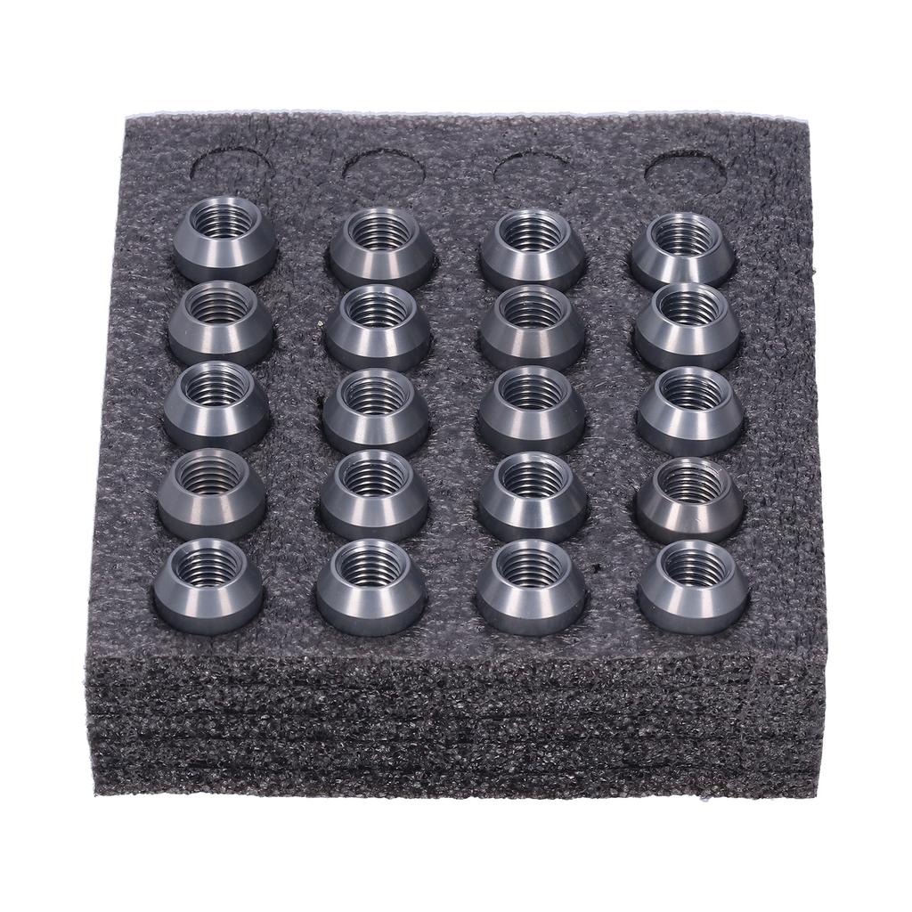 20pcs Wheel Lug Nuts M12x1.5 Thread 1.3in Height 7075 T6 Aluminum Locking Lug NutsTitanium Color