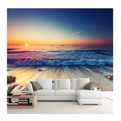 Romantische Zee Strand Behang Zonsondergang Landschap 3D Stereo Muurschildering Woonkamer Eetkamer Achtergrond Muurschilderingen Home Decor