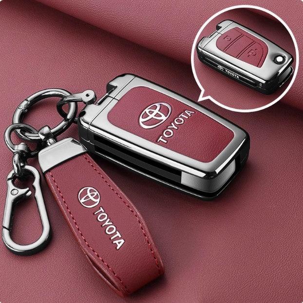 Car Key Case Cover Shell For 4 Button Toyota Prius Camry Corolla CHR C-HR RAV4 Land Cruiser Prado Fob Keychain Accessories