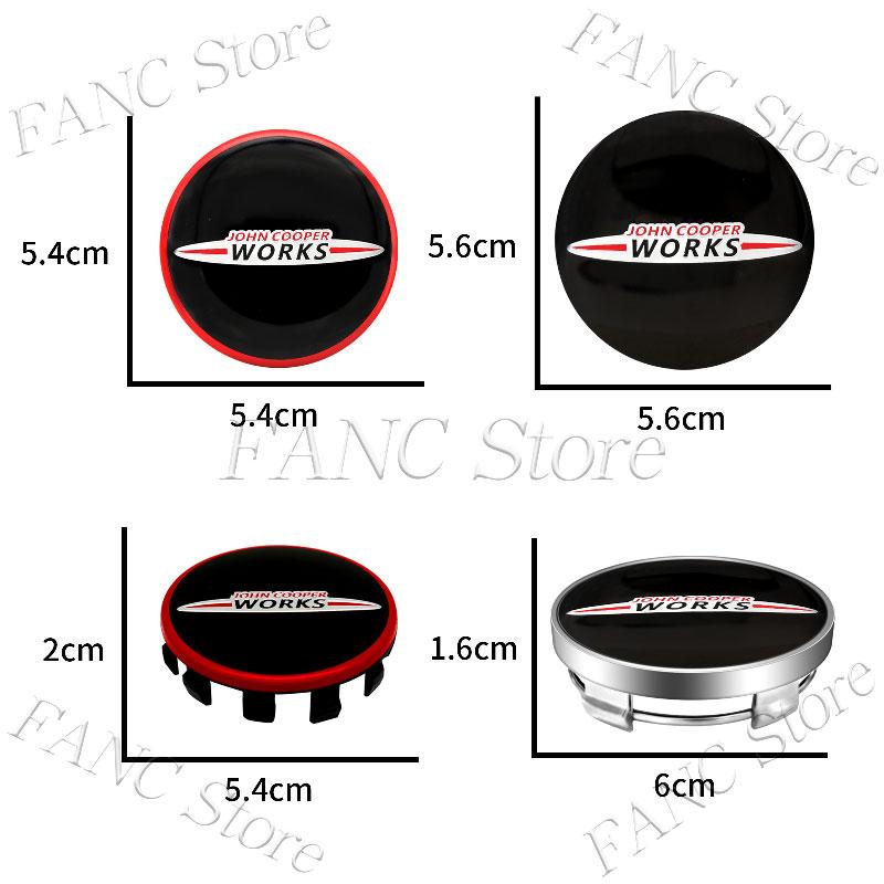 4Pcs 54/56/60mm S Emblem Car Wheel Center Hub Cap Rim refit dust-proof Badge Covers For Mini Cooper S JCW R50 R53 R56 F60