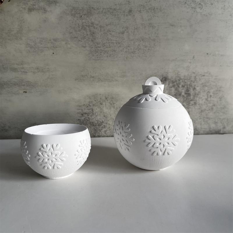 Flexible Silikonform für Schneeflocken-Kugel-Kerzenhalter, perfekt für Festival-Feiertagsdekorationen und kreative DIY-Projekte