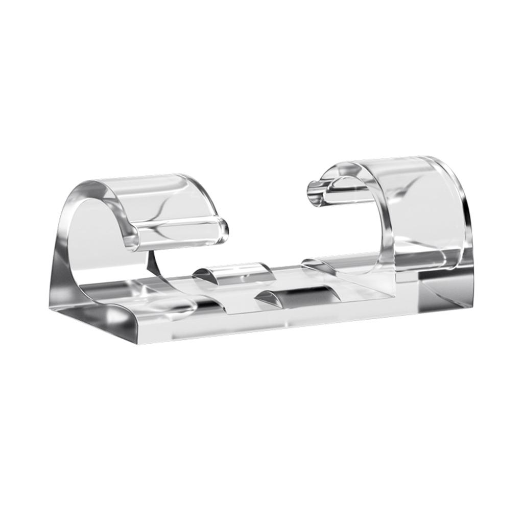 Secure & Versatile Clear Double Hook Clips Plastic Hook Clips for Outdoor String Lights Suitable for Various Surfaces