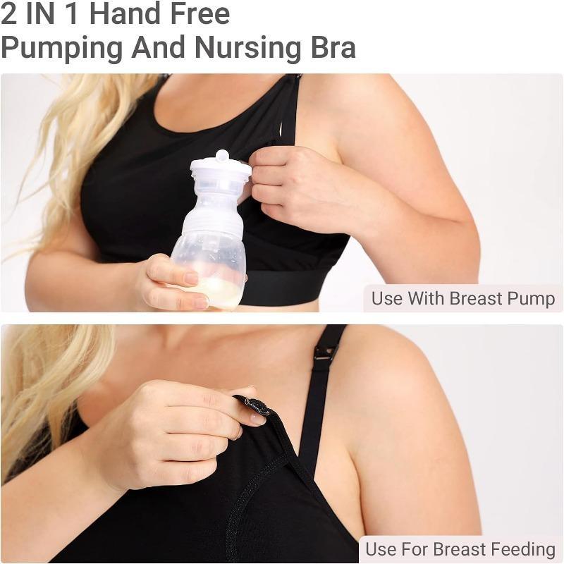 Hands Free Pumping Bra, Adjustable Breast-Pumps Holding and Nursing Bra, Pumping & Nursing Bra in One