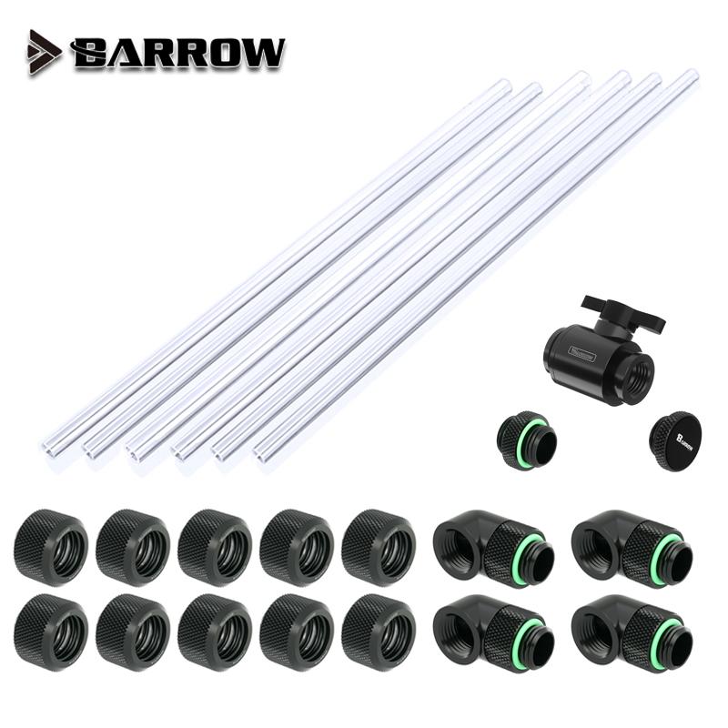 Barrow Fitting Kit use for OD12mm/14mm/16mm Hard Tube /Rigid Fitting Combo /PETG Tube /Hand Compression Connector Fitting OD14mm чёрный