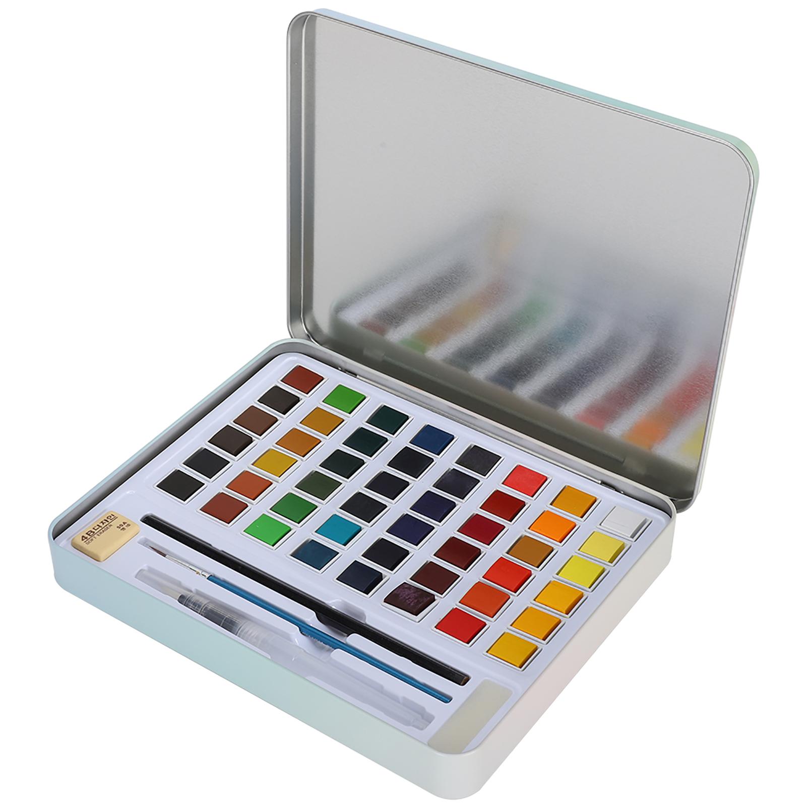 

Набор акварельных красок 48 цветов, сплошной блок, жестяная коробка, инструменты для рисования, художественные принадлежности