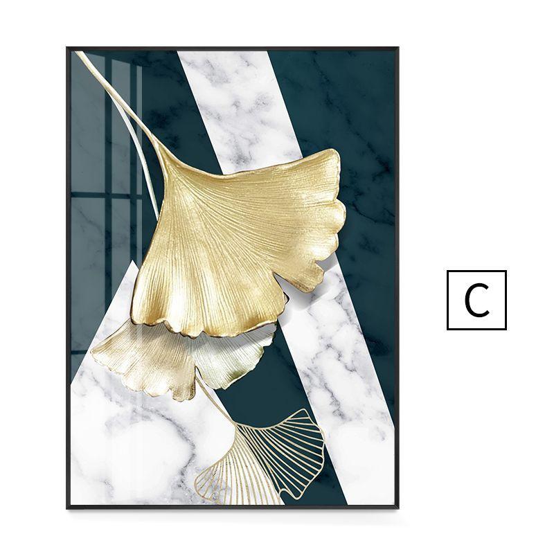 No Framed Abstract Ginkgo Gold Leaf Canvas Painting Wall Art Pictures for Living Room Bedroom Wall Home Poster